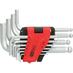 Kstools - Jeu de clés mâles coudées à six pans creux et tête sphérique, 10 pcs, courtes, 1,5-10 mm