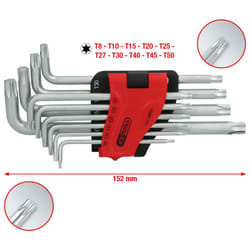 Jeu de 10 clés mâles coudées KS TOOLS - Torx