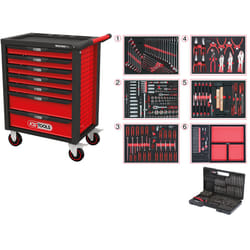 Chariot avec des outils KS Tools RACINGline BLACK/RED; 598 unités