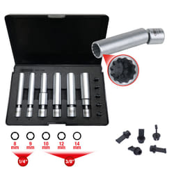 Kstools - Kit de douilles pour bougies d'allumage et de préchauffage spéciales 1/4 + 3/8 articulées, 11 pcs