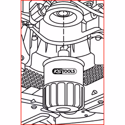 KS Tools Clé Pour Filtre À Huile 1/2" Ø 74 Mm / 15 Crans Pour Opel - Vue supplémentaire 2