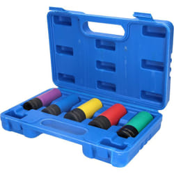 Jeu de douilles à chocs 1/2&apos&apos pour jantes aluminium, 5 pcs