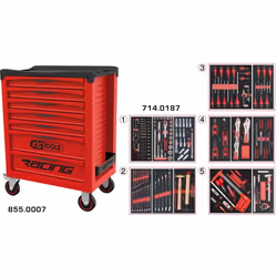 KS Tools 855.7186, Rouge, 350 kg, 720 mm, 460 mm, 975 mm, 71,5 kg