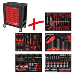 Kstools - Composition pour servante d'atelier Performanceplus P15 avec 299 outils pour 5 tiroirs