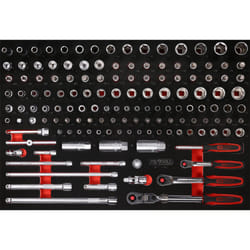 Kstools - Jeu de clés à douille 1/4&apos&apos+ 3/8 dans insert en mousse, 142 pcs