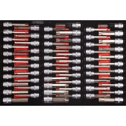 Jeu de douilles tournevis 1/2 dans insert en mousse, 64 pcs