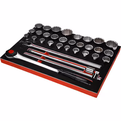 Kstools - Jeu de clés à douille 3/4 dans insert en mousse, 32 pcs
