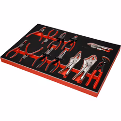 Jeu de pinces dans insert en mousse, 12 pcs