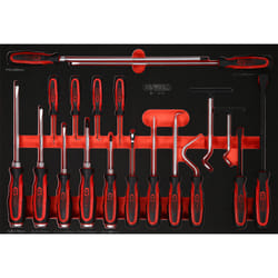 Kstools - Jeu de tournevis et crochets dans insert en mousse, 19 pcs