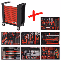 Composition pour servante d’atelier Performanceplus P10 avec 397 outils pour 7 tiroirs