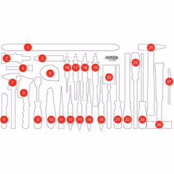 Insert en mousse vide pour 813.1036 Tailles des inserts l Longueur 388.0 Poids 299 Largeur en mm 750.0 Taille de l'emballage  ...
