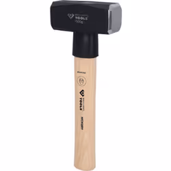 fabriqué selon la norme DIN 1041 avec protection contre les chocs en plastique avec manche en hickory tête peinte en noir par ...