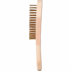 4 rangées Brosse en laiton Longueur 29 cm Utilisable dans de nombreux cas Avec poignée en bois robuste La brosse métallique B ...