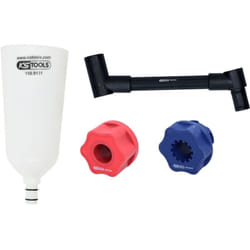 KS TOOLS Jeu d'entonnoirs de remplissage d'huile avec bras coudé pivotant pour VAG, 4 pièces - 150.9155