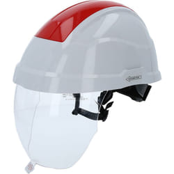 Casque de sécurité de travail avec visière, rouge