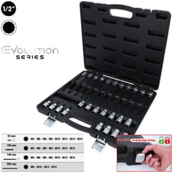 Jeu de douilles à embout 1/2' pour vis à denture multiple (xzn) ks Tools 26 pcs