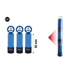 KS Tools Douille À Chocs Pour Jantes Aluminium 1/2", Longue, 17 Mm 3x 515.1073