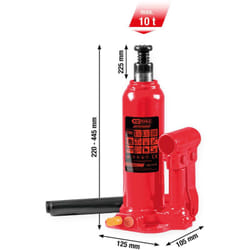 Kstools - ks tools 160.1110 performance cric hydraulique à bouteille, 10 000 kg, hauteur de levage : 222 à 447 mm