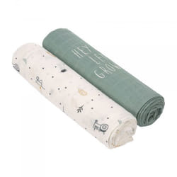 Lässig 1312002481 Couverture pour bébé Beige, Vert 1200 x 1200 cm Garçon/Fille