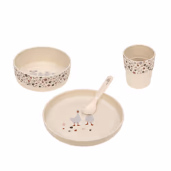 Lässig Tiny Farmer, Plateau de service, Polypropylène, Beige, Rouge, Rond