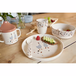 Lässig Tiny Farmer Polypropylène Beige, Rouge Rond Plateau de service