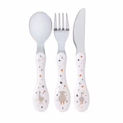 Lässig 1210073841, Couverts pour enfants en bas âge, Blanc, ABS, Métal, Garçon/Fille, 1 an(s), 15 mm