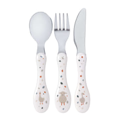 Lässig 1210073841 Couvert pour tout-petits Couverts pour enfants en bas âge Blanc ABS, Métal