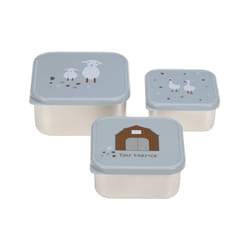 Lässig Boîtes à goûter enfants (Lot de 3) - Tiny Farmer, bleu