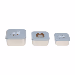 Lässig Boîtes à goûter enfants (Lot de 3) - Tiny Farmer, bleu