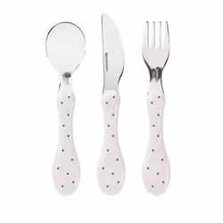 Lässig 1210073964 Couvert pour tout-petits Couverts pour enfants en bas âge Blanc ABS, Acier inoxydable