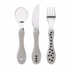 Lässig 1210073108, Couverts pour enfants en bas âge, Gris, ABS, Acier inoxydable, Garçon/Fille, 1 an(s), 15 mm