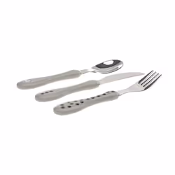 Lässig 1210073108 Couvert pour tout-petits Couverts pour enfants en bas âge Gris ABS, Acier inoxydable
