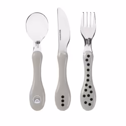 Lässig 1210073108 Couvert pour tout-petits Couverts pour enfants en bas âge Gris ABS, Acier inoxydable