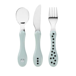 Lässig 1210073524 Couvert pour tout-petits Couverts pour enfants en bas âge Bleu ABS, Acier inoxydable