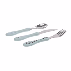 Lässig 1210073524 Couvert pour tout-petits Couverts pour enfants en bas âge Bleu ABS, Acier inoxydable