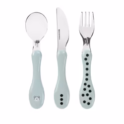 Lässig 1210073524 Couvert pour tout-petits Couverts pour enfants en bas âge Bleu ABS, Acier inoxydable