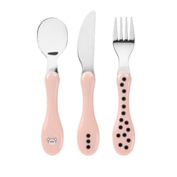 Lässig 1210073725 Couvert pour tout-petits Couverts pour enfants en bas âge Rose ABS, Acier inoxydable