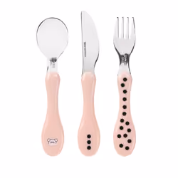 Lässig 1210073725 Couvert pour tout-petits Couverts pour enfants en bas âge Rose ABS, Acier inoxydable