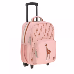 Lässig Valise à Roulettes Enfants, Safari Giraffe, Chariot, Carapace molle, Rose, Polyester, 2 roue(s), 22 L
