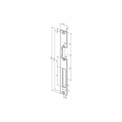 Gâche plate standard avec découpe pour pêne et verrou utilisable à gauche / à droite avec 2 trous de fixation pour les modèle ...