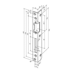 Assa Abloy - Gâche de sécurité coudée 069, épaisseur 3 mm, acier ducaten doré din gauche