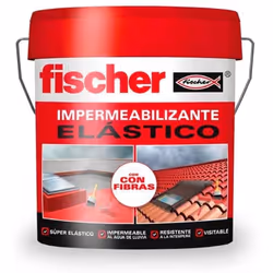 Fischer - 558428 - Peinture impermeabilisante (seau 1 kg) rouge avec fibres resistante a leau et a lexterieur