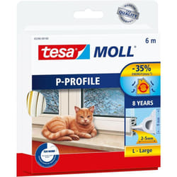Tesa - 05390-00110 Joint adhésif caoutchouc portes fenêtres Profil p 6 m 2-5 mm