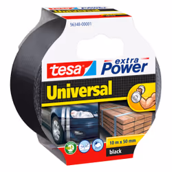 TESA extra Power Universal, Noir, Attacher, Fabriquer de maniere artisanale, Marquer, Réparer, Métal, Bois, 10 m, 50 mm