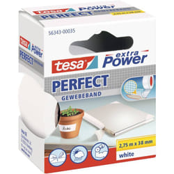 Tesa - Ruban adhésif toilé ® extra Power 56343-00035-03 blanc (l x l) 2.75 m x 38 mm caoutchouc 1 pc(s)