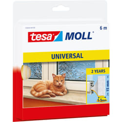Tesa - moll Mousse universelle - Joint en mousse pour isoler les interstices de la maison, autocollant - blanc - 6 m x 15 mm x 5,5 mm