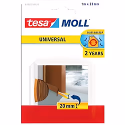 Joint bas de porte adhésif - TESA - Mousse PVC - 1 m x 38 mm - Marron - Isolation efficace