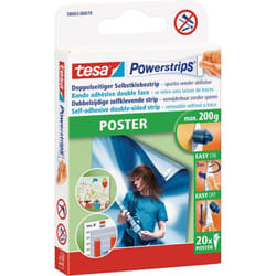 Tesa - Powerstrips poster - Bandes adhésives double face pour affiches et posters - Autocollantes et amovibles sans laisser de trace - Peut contenir