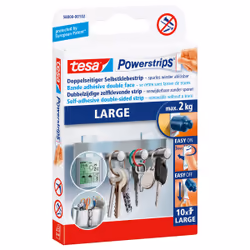 TESA Powerstrips LARGE, étiquette de fixation, Blanc, Intérieure, 2 kg, Boîte, 10 pièce(s)
