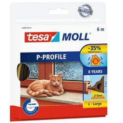 TESA P-Profile 6 m fenêtre Joint en caoutchouc Auto-adhésif Marron